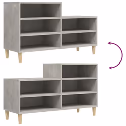 vidaXL Shoe Cabinet Engineered Wood Shoe Storage Rack Organiser Multi Colours - Concrete grey - Additional view 6