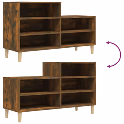 vidaXL Shoe Cabinet Engineered Wood Shoe Storage Rack Organiser Multi Colours - Smoked oak - Additional view 6
