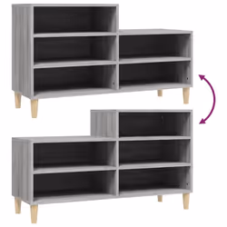 vidaXL Shoe Cabinet Engineered Wood Shoe Storage Rack Organiser Multi Colours - Grey sonoma - Additional view 7