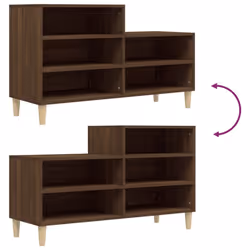 vidaXL Shoe Cabinet Engineered Wood Shoe Storage Rack Organiser Multi Colours - Brown oak - Additional view 6