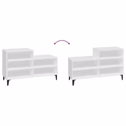 vidaXL Shoe Cabinet Engineered Wood Home Shoe Cupboard Organiser Multi Colours - White - Additional view 4