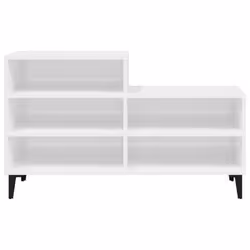 vidaXL Shoe Cabinet Engineered Wood Home Shoe Cupboard Organiser Multi Colours - High gloss white