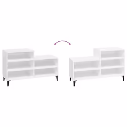 vidaXL Shoe Cabinet Engineered Wood Home Shoe Cupboard Organiser Multi Colours - High gloss white - Additional view 4