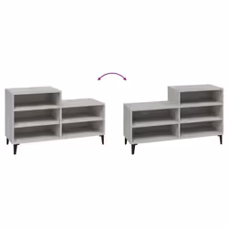 vidaXL Shoe Cabinet Engineered Wood Home Shoe Cupboard Organiser Multi Colours - Concrete grey - Additional view 4