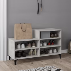 vidaXL Shoe Cabinet Engineered Wood Home Shoe Cupboard Organiser Multi Colours - Concrete grey - Additional view 5