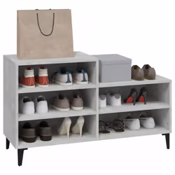 vidaXL Shoe Cabinet Engineered Wood Home Shoe Cupboard Organiser Multi Colours - Concrete grey - Additional view 6