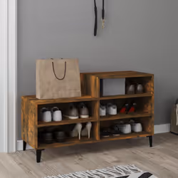 vidaXL Shoe Cabinet Engineered Wood Home Shoe Cupboard Organiser Multi Colours - Smoked oak - Additional view 5