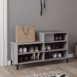vidaXL Shoe Cabinet Engineered Wood Home Shoe Cupboard Organiser Multi Colours - Grey sonoma - Additional view 4