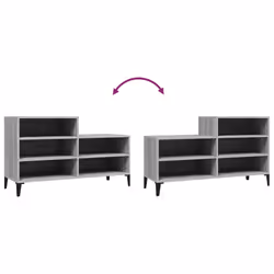 vidaXL Shoe Cabinet Engineered Wood Home Shoe Cupboard Organiser Multi Colours - Grey sonoma - Additional view 7