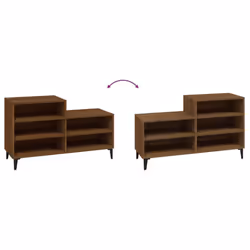 vidaXL Shoe Cabinet Engineered Wood Home Shoe Cupboard Organiser Multi Colours - Brown oak - Additional view 4