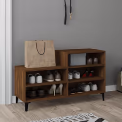 vidaXL Shoe Cabinet Engineered Wood Home Shoe Cupboard Organiser Multi Colours - Brown oak - Additional view 5