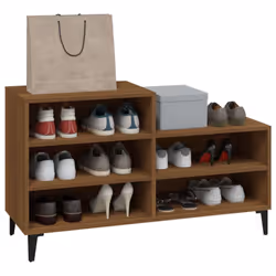 vidaXL Shoe Cabinet Engineered Wood Home Shoe Cupboard Organiser Multi Colours - Brown oak - Additional view 6