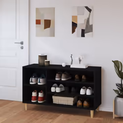 vidaXL Shoe Cabinet Engineered Wood Shoe Storage Shelf Organiser Multi Colours - Black