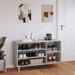 vidaXL Shoe Cabinet Engineered Wood Shoe Storage Shelf Organiser Multi Colours - Concrete grey