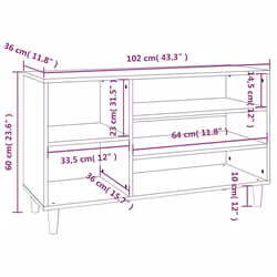 vidaXL Shoe Cabinet Engineered Wood Shoe Storage Shelf Organiser Multi Colours - Concrete grey