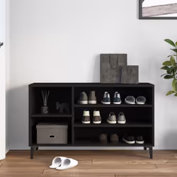 vidaXL Shoe Cabinet Engineered Wood Shoe Storage Shelf Organiser Multi Colours - Black