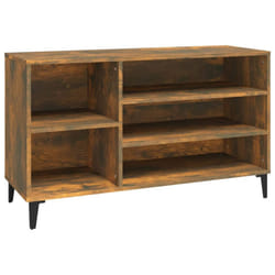 vidaXL Shoe Cabinet Engineered Wood Shoe Storage Shelf Organiser Multi Colours - Smoked oak