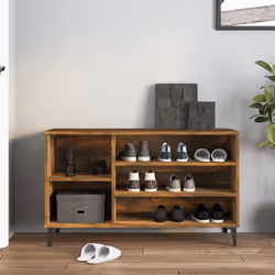 vidaXL Shoe Cabinet Engineered Wood Shoe Storage Shelf Organiser Multi Colours - Smoked oak