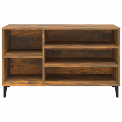 vidaXL Shoe Cabinet Engineered Wood Shoe Storage Shelf Organiser Multi Colours - Smoked oak - Additional view 4