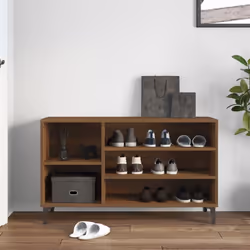 vidaXL Shoe Cabinet Engineered Wood Shoe Storage Shelf Organiser Multi Colours - Brown oak