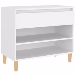 vidaXL Shoe Cabinet Engineered Wood Home Shoe Storage Organiser Multi Colours - White