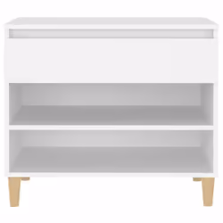 vidaXL Shoe Cabinet Engineered Wood Home Shoe Storage Organiser Multi Colours - White - Additional view 5