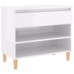vidaXL Shoe Cabinet Engineered Wood Home Shoe Storage Organiser Multi Colours - High gloss white