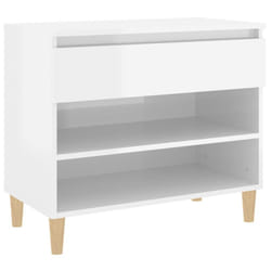 vidaXL Shoe Cabinet Engineered Wood Home Shoe Storage Organiser Multi Colours - High gloss white