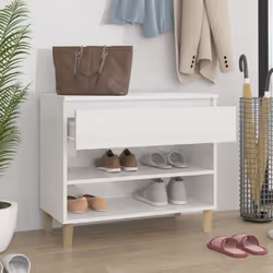 vidaXL Shoe Cabinet Engineered Wood Home Shoe Storage Organiser Multi Colours - High gloss white