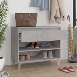 vidaXL Shoe Cabinet Engineered Wood Home Shoe Storage Organiser Multi Colours - Concrete grey
