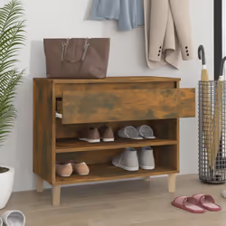 vidaXL Shoe Cabinet Engineered Wood Home Shoe Storage Organiser Multi Colours - Smoked oak - Additional view 2