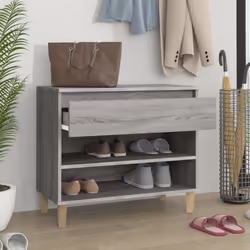 vidaXL Shoe Cabinet Engineered Wood Home Shoe Storage Organiser Multi Colours - Grey sonoma - Additional view 3