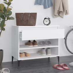 vidaXL Shoe Cabinet Engineered Wood Storage Rack Unit Stand Multi Colours - White - Additional view 2