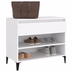vidaXL Shoe Cabinet Engineered Wood Storage Rack Unit Stand Multi Colours - White - Additional view 4