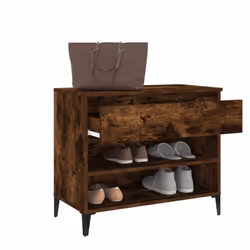 vidaXL Shoe Cabinet Engineered Wood Storage Rack Unit Stand Multi Colours - Smoked oak - Additional view 4