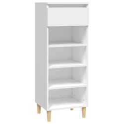 vidaXL Shoe Cabinet Engineered Wood Home Shoe Storage Organiser Multi Colours - White