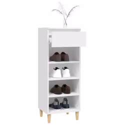 vidaXL Shoe Cabinet Engineered Wood Home Shoe Storage Organiser Multi Colours - White - Additional view 6