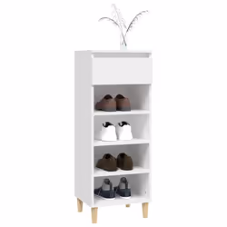 vidaXL Shoe Cabinet Engineered Wood Home Shoe Storage Organiser Multi Colours - White - Additional view 7