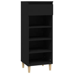 vidaXL Shoe Cabinet Engineered Wood Home Shoe Storage Organiser Multi Colours - Black