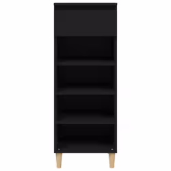 vidaXL Shoe Cabinet Engineered Wood Home Shoe Storage Organiser Multi Colours - Black