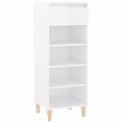 vidaXL Shoe Cabinet Engineered Wood Home Shoe Storage Organiser Multi Colours - High gloss white