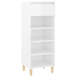 vidaXL Shoe Cabinet Engineered Wood Home Shoe Storage Organiser Multi Colours - High gloss white