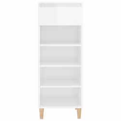 vidaXL Shoe Cabinet Engineered Wood Home Shoe Storage Organiser Multi Colours - High gloss white