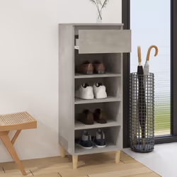 vidaXL Shoe Cabinet Engineered Wood Home Shoe Storage Organiser Multi Colours - Concrete grey - Additional view 5