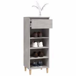 vidaXL Shoe Cabinet Engineered Wood Home Shoe Storage Organiser Multi Colours - Concrete grey - Additional view 6