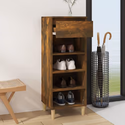 vidaXL Shoe Cabinet Engineered Wood Home Shoe Storage Organiser Multi Colours - Smoked oak - Additional view 5