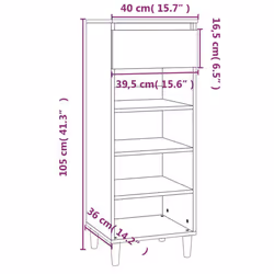vidaXL Shoe Cabinet Engineered Wood Home Shoe Storage Organiser Multi Colours - Grey sonoma - Additional view 10