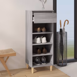 vidaXL Shoe Cabinet Engineered Wood Home Shoe Storage Organiser Multi Colours - Grey sonoma