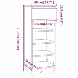vidaXL Shoe Cabinet Engineered Wood Home Shoe Storage Organiser Multi Colours - Brown oak - Additional view 3