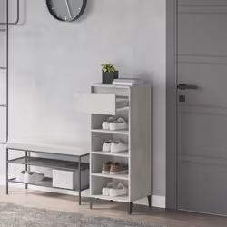 vidaXL Shoe Rack Engineered Wood Shoe Storage Cabinet Cupboard Multi Colours - concrete grey - Additional view 2